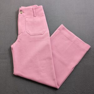 Anthro BY Maeve Women 23 Pink The Colette Magic Fabric Crop Wide-Leg Pants